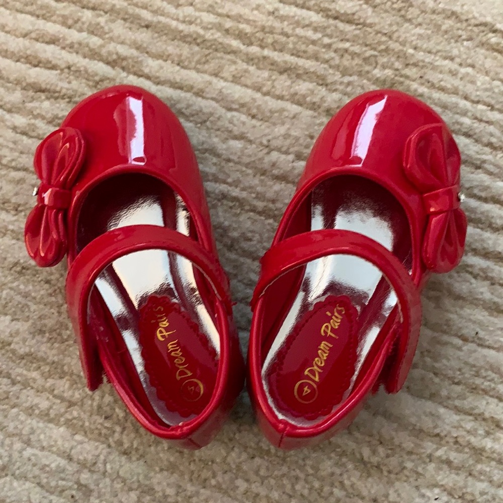 Red patent leather shoes